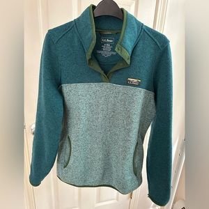 LL Bean Sweater Fleece Teal Size S
